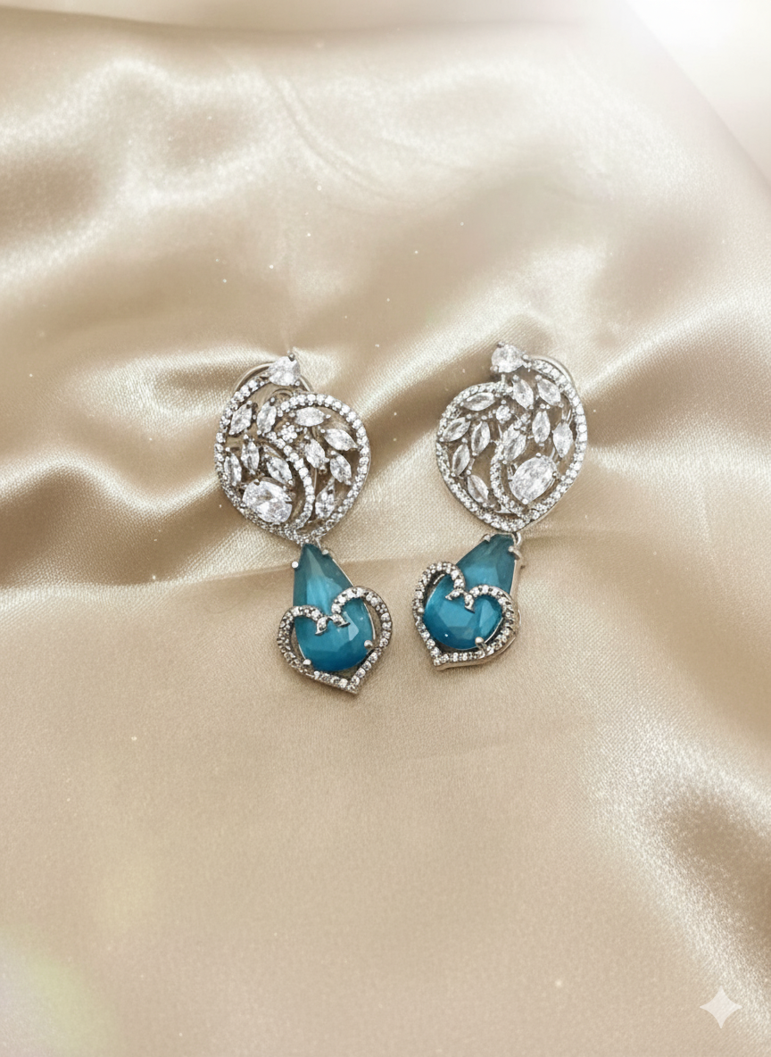 Teal Drop Dangler Earrings