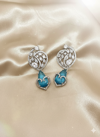 Teal Drop Dangler Earrings