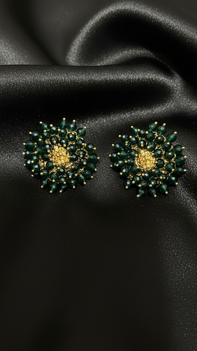 Emerald Green Cluster Studs