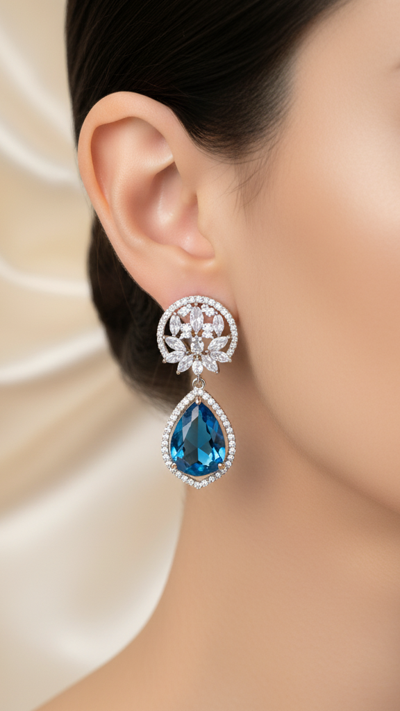 Teal Drop Dangler Earrings