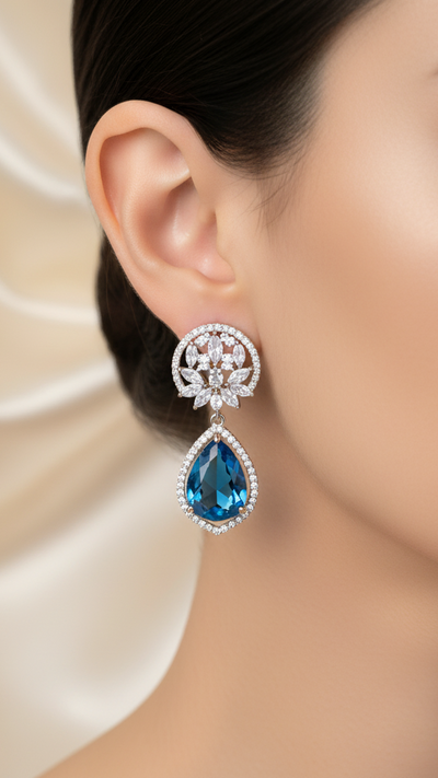 Teal Drop Dangler Earrings